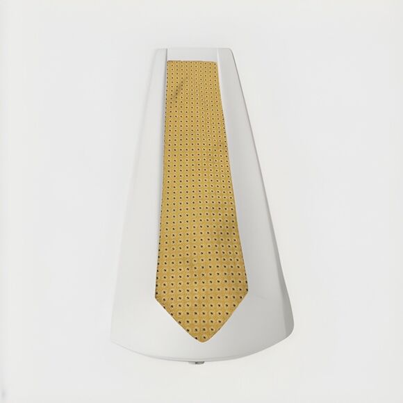 Tommy‎ Hilfiger 100% Imported Silk Designer Tie Yellow Blue Geometric WPL#2831 - Picture 1 of 7